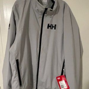 NWT HELLY HANSEN FULL ZIP RACING WIND JACKET 2XL GRAY SAILING - MAKE AN OFFER